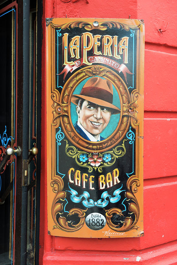 Sign Digital Art - La Perla Coffee Shop, Argentina by Jordan Banks