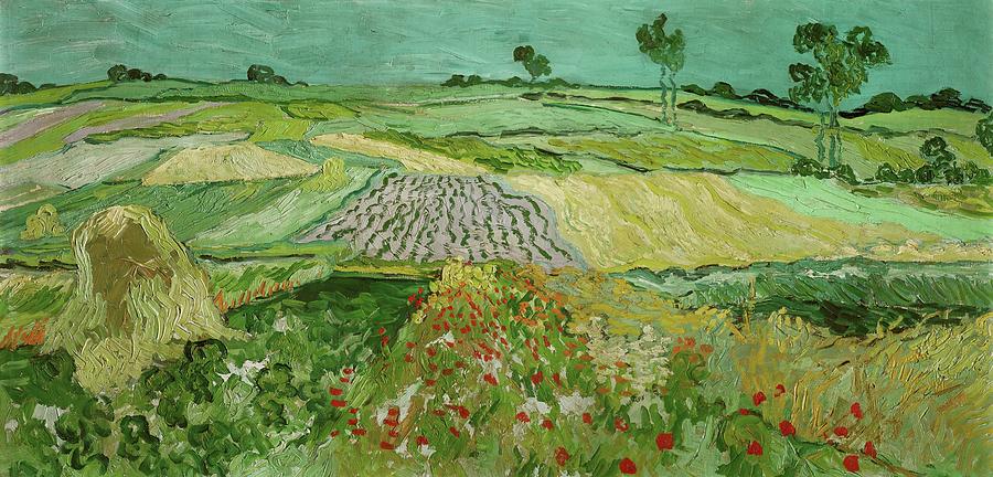 La plaine dAuvers. Oil -June 1890- 50 x 101 cm. Painting by Vincent van Gogh -1853-1890-