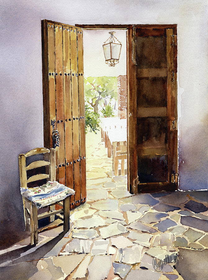 Farm Painting - La Puerta Cortijo El Curo by Margaret Merry