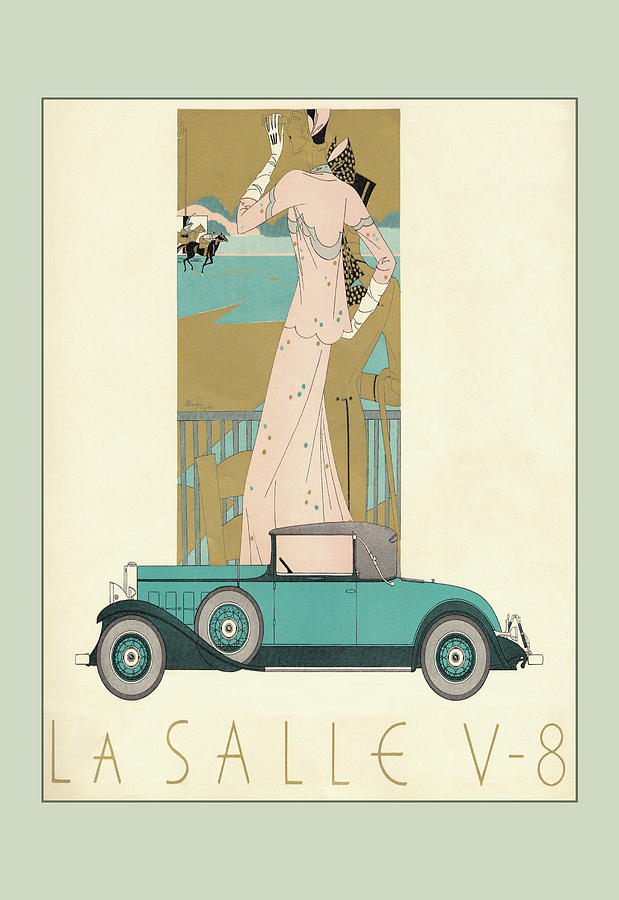 Car Painting - La Salle V-8 by Leon Benigni
