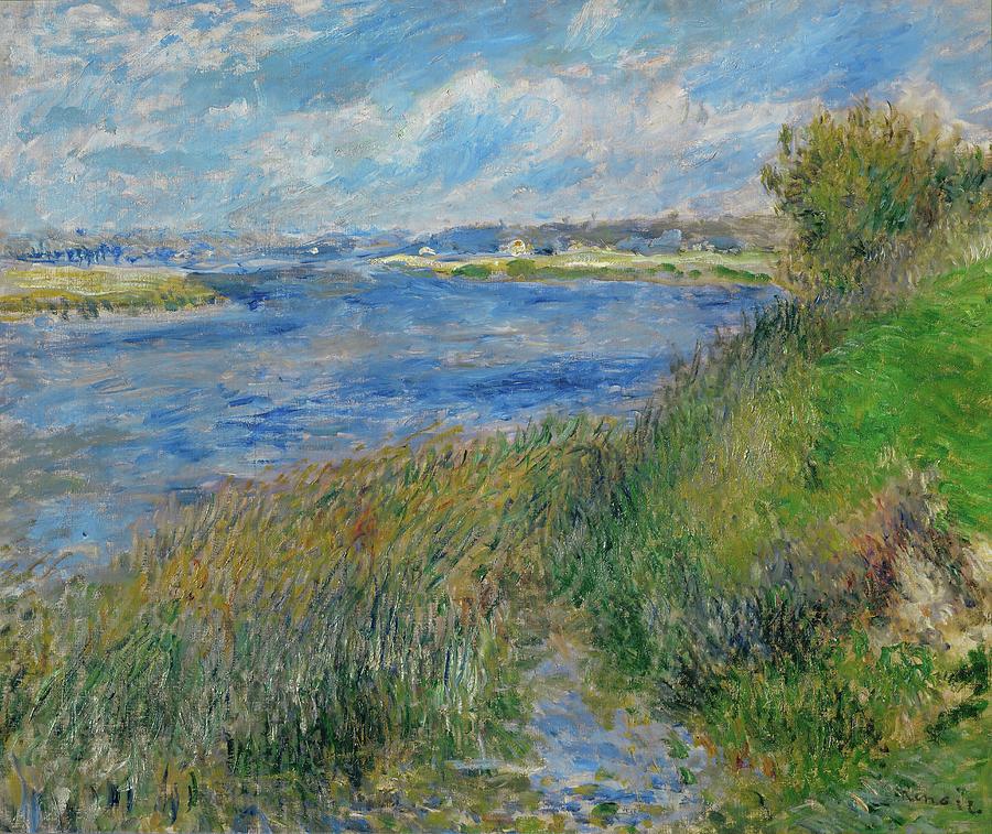 La Seine a Champrosay-banks of the Seine river at Champrosay, 1876 Canvas, 55 x 66 cm R. F.2737. Painting by Pierre Auguste Renoir -1841-1919-