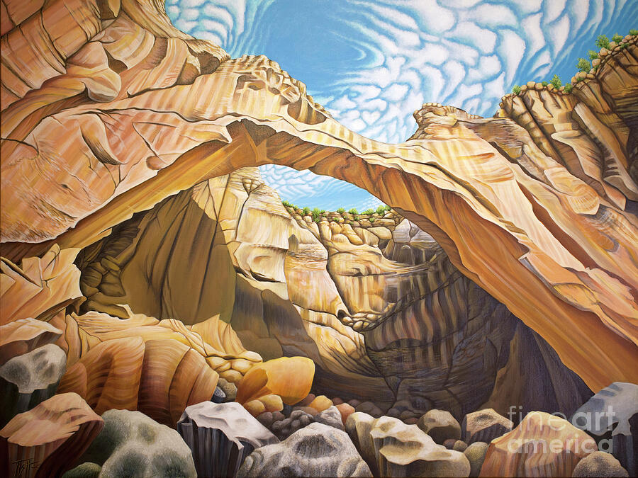 Nature Painting - La Vantana natural Arch by Tish Wynne