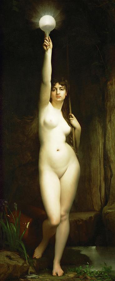La Verite-Truth, 1870 Canvas, 264,7 x 111,8 cm RF 1981-29. Painting by Jules Lefebvre Jules Lefebvre
