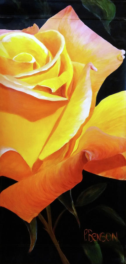 Yellow Rose Painting - La Vie En Rose by Patricia Benson