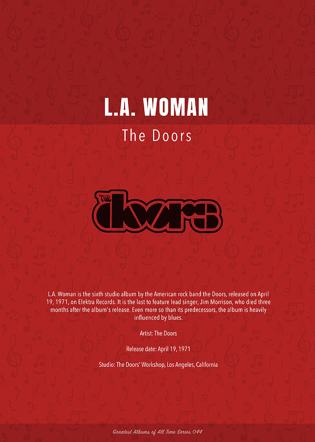 La Woman Mixed Media - LA Woman The Doors The Greatest Albums Of All Time Minimalist Series by Design Turnpike