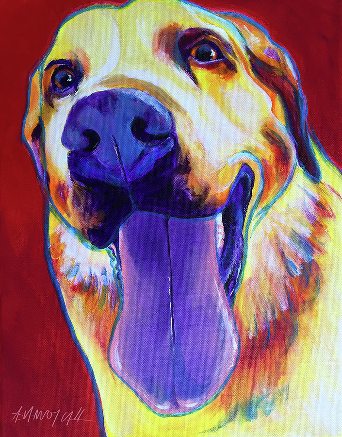 Dog Painting - Lab - Mozart by Dawgart