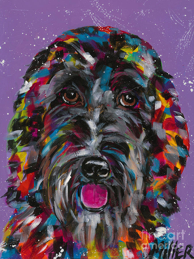 Labradoodle Painting by Tracy Miller
