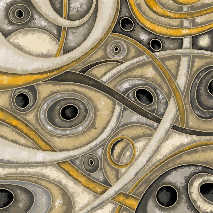 Labyrinth Abstract art in beige and brown Painting by Patricia Piotrak
