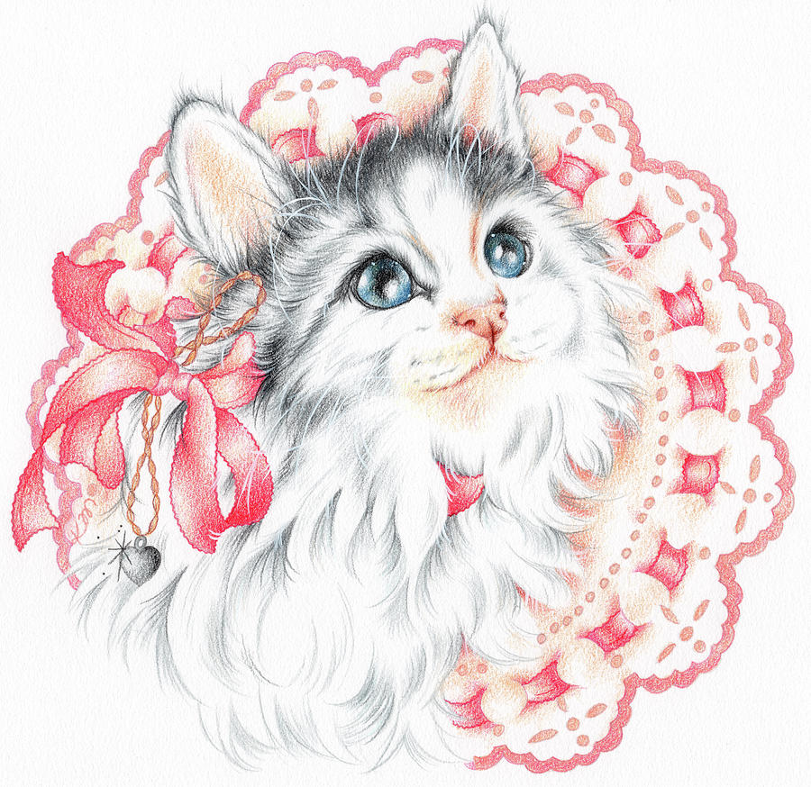 Lacey Kitten Painting By Cb Studios 