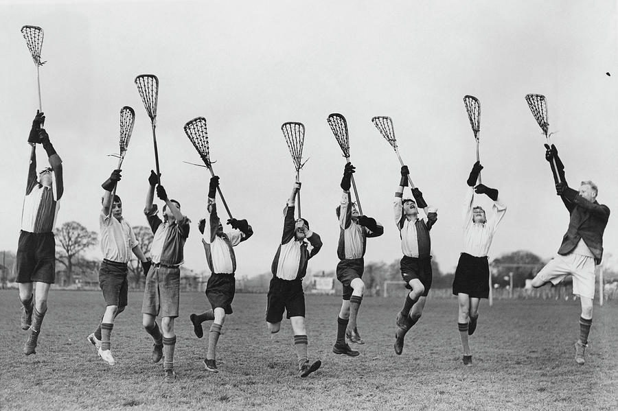 Black And White Photograph - Lacrosse Practice by Reg Speller