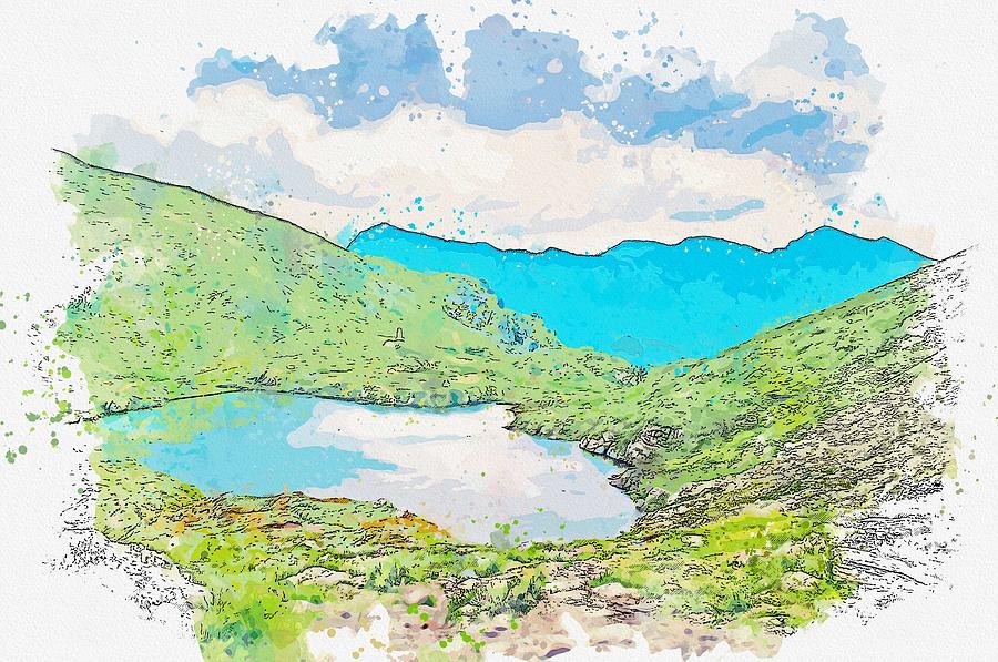 Lacul Capra - Salvamont Cota -  watercolor by Ahmet Asar Painting by Celestial Images