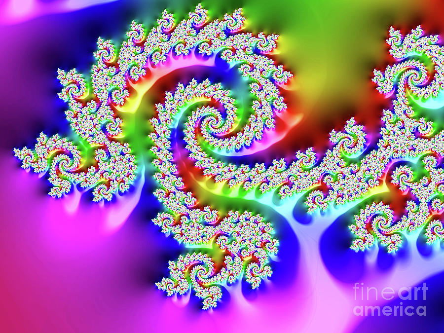 Abstract Digital Art - Lacy Spiral Number 6 by Elisabeth Lucas