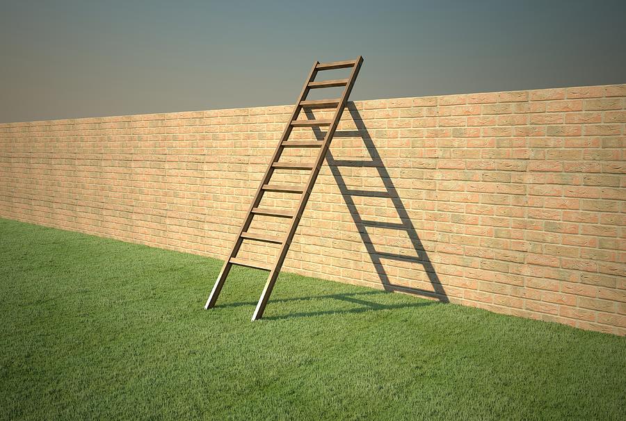 Brick Photograph - Ladder Concept  L by Onurdongel