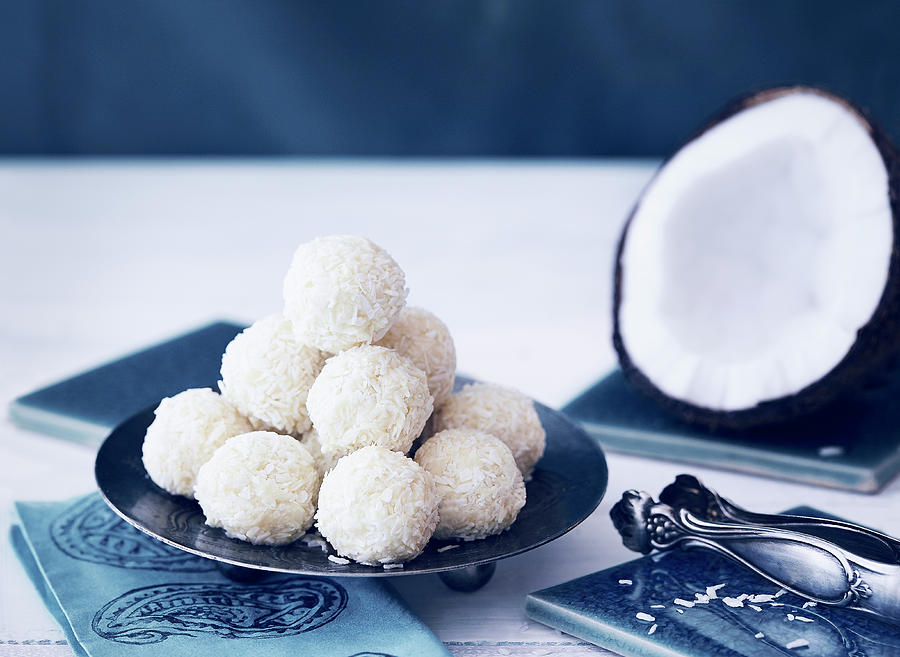 Laddu indian Dessert With Desiccated Coconut Photograph by Dominik Paunetto