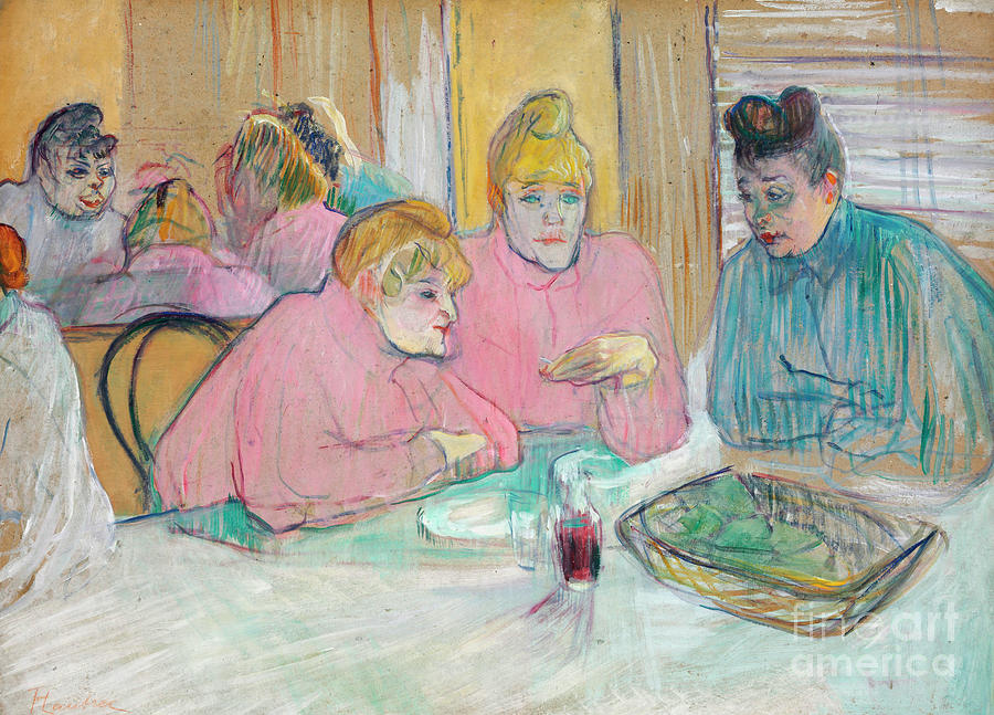 Ladies in the Refectory Painting by Henri de Toulouse-Lautrec