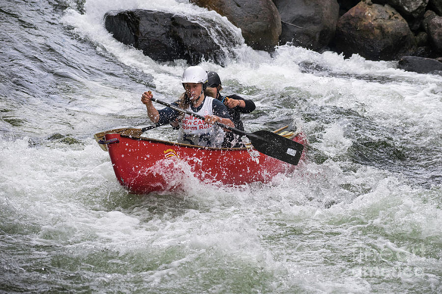 Ladies Team In A Whitewater Canoe Photograph