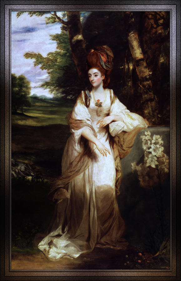 Lady Bampfylde by Joshua Reynolds Painting by Rolando Burbon