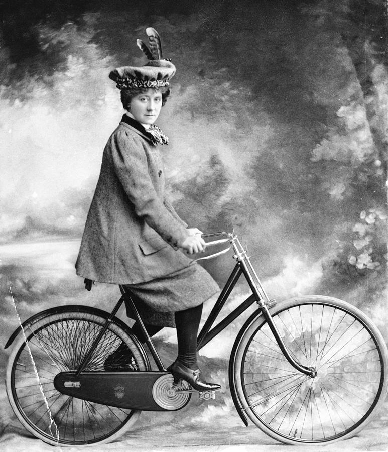 Lady Cyclist Photograph by Rischgitz