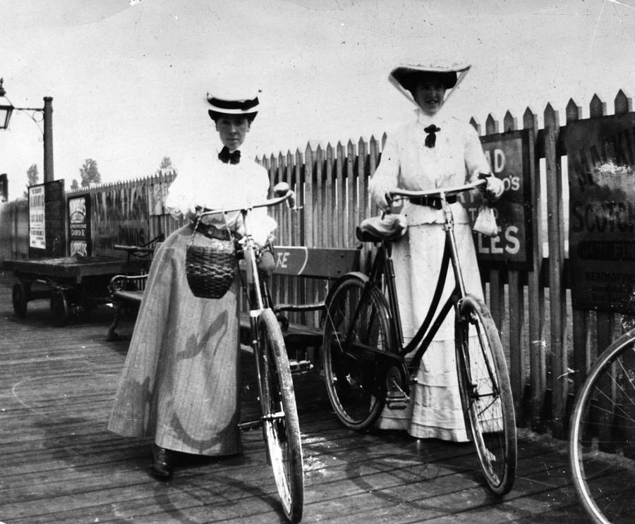 Lady Cyclists Photograph by Hulton Archive