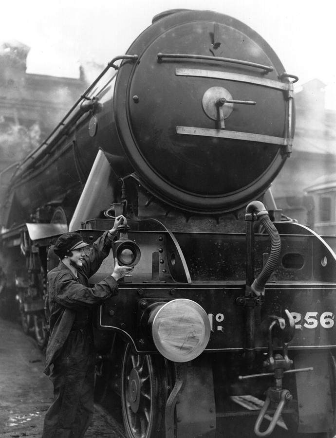 Lady Engine Driver Photograph by Fox Photos Lady Engine Driver Photograph by Fox Photos