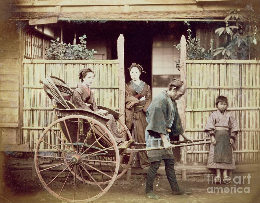 Lady In A Rickshaw, C.1890s Photograph by Japanese Photographer