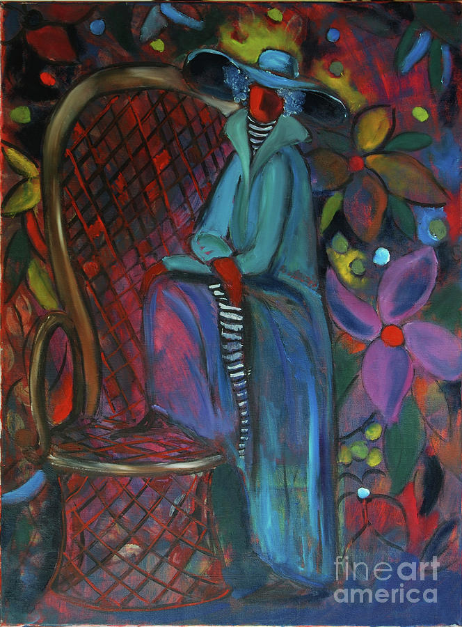 Lady In Blue, 2003 Painting by Zanara Nedelcheva Williams