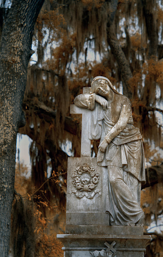 Lady in Bonaventure Cemetary Photograph by Jon Glaser
