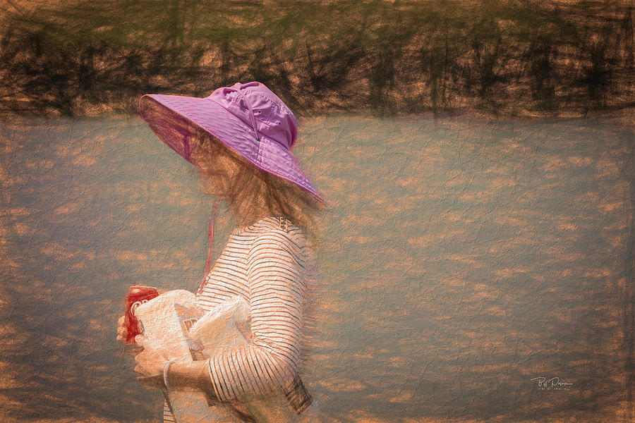 Hat Digital Art - Lady in Pink Hat by Bill Posner
