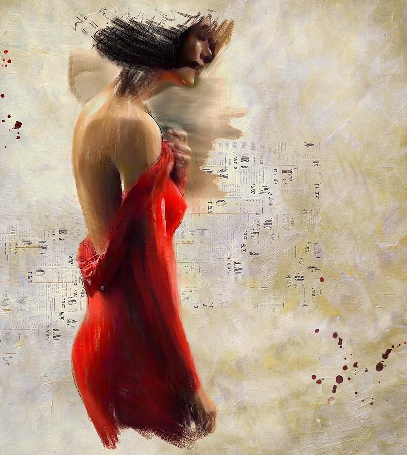 Lady in red Digital Art by Tanya Gordeeva