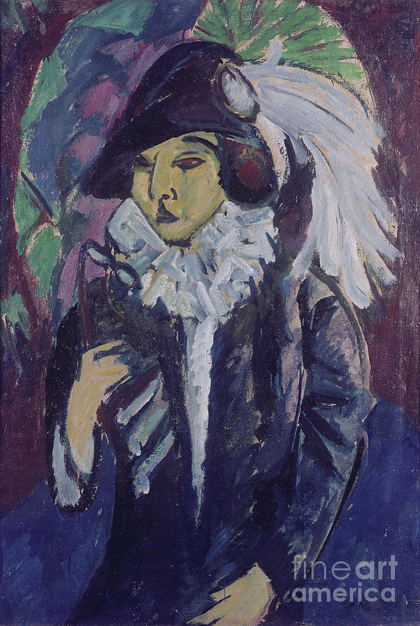 Lady In The Park, 1912 Painting by Ernst Ludwig Kirchner