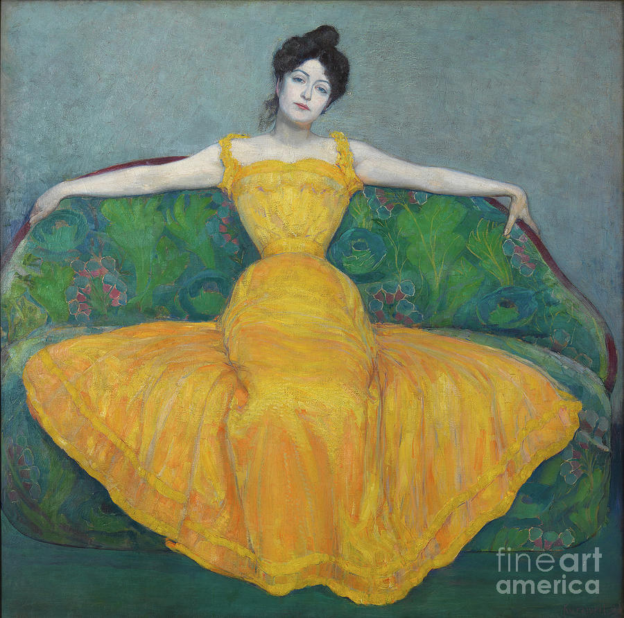 Lady In Yellow Drawing by Heritage Images