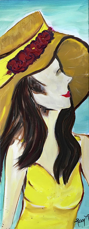 Lady in Yellow Painting by Roxy Rich