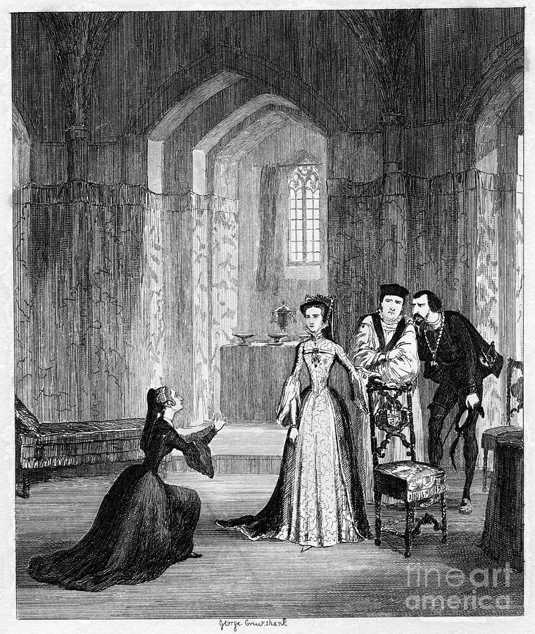 Lady Jane Grey Imploring Queen Mary Drawing by Print Collector