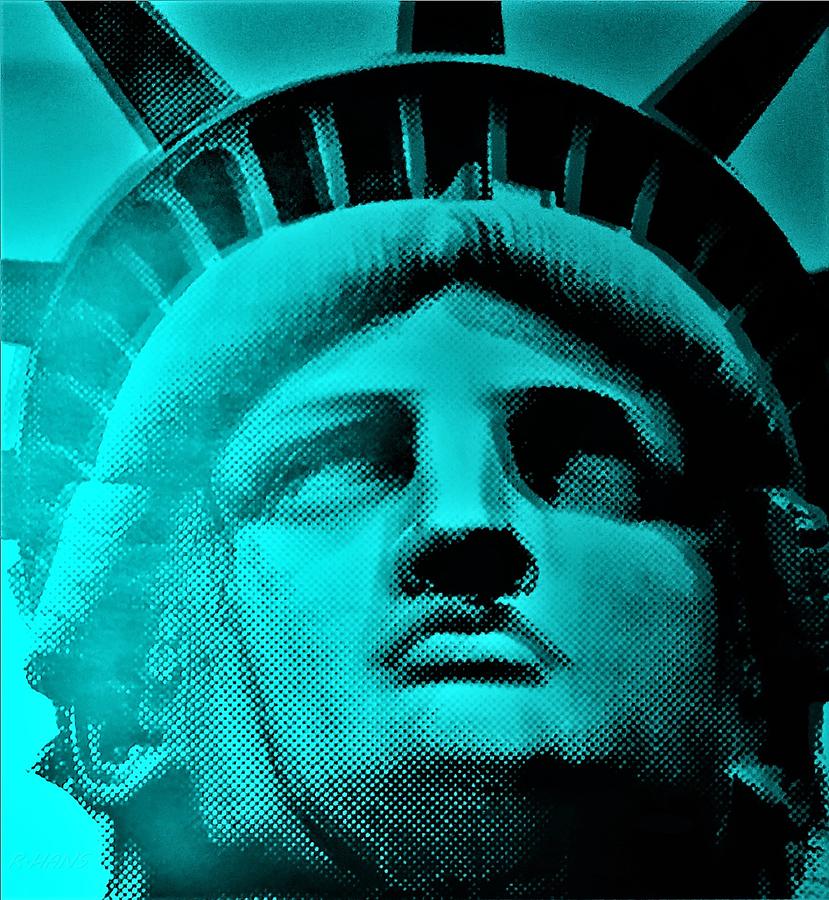 Statue Of Liberty Photograph - LADY LIBERTY in TURQUOISE by Rob Hans