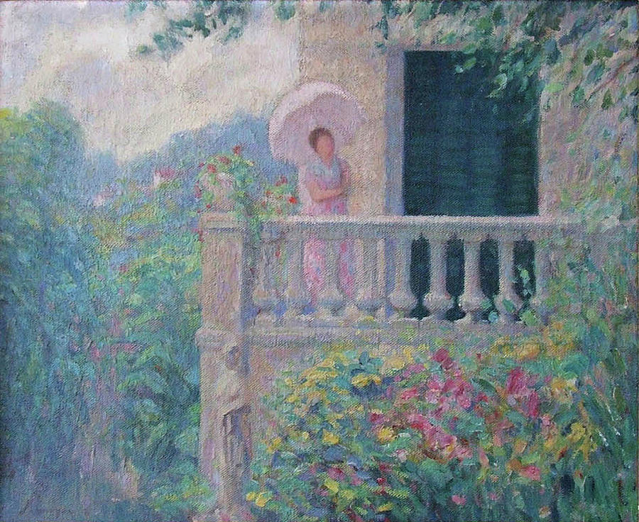 Lady On The Balcony Painting