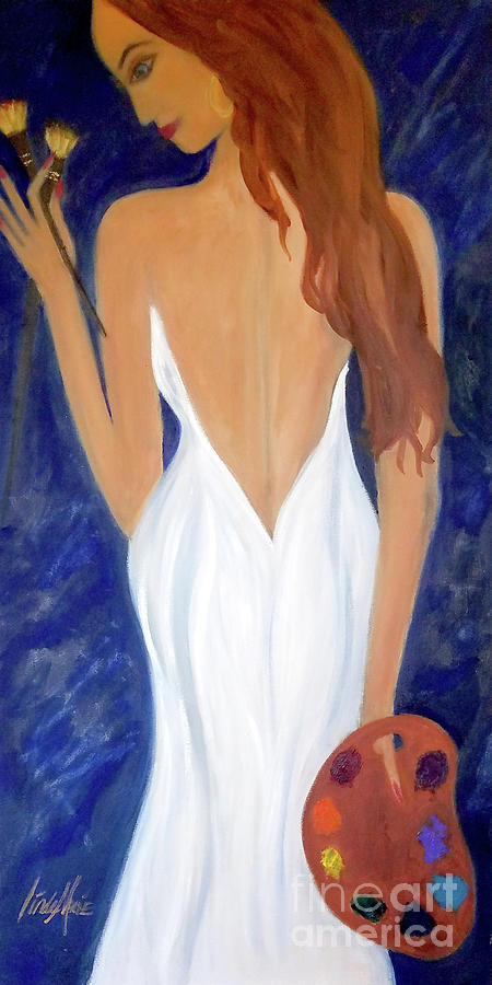 Lady Painter Painting by Artist Linda Marie