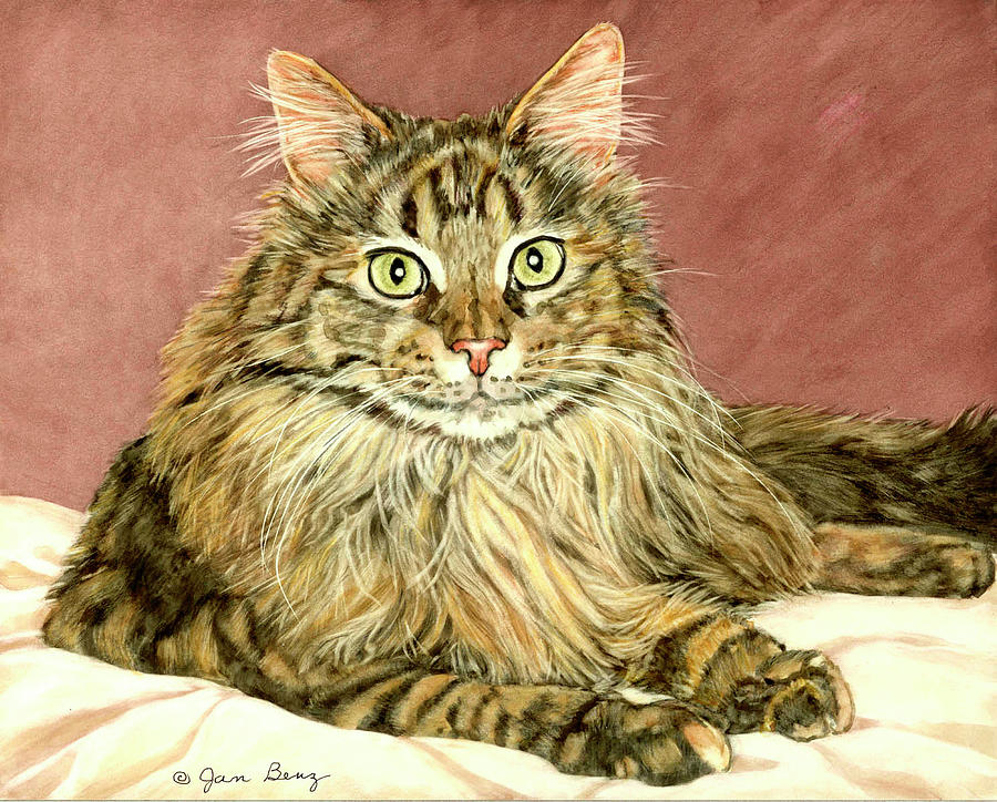 Animals Painting - Lady Pounce by Jan Benz Animals Painting - Lady Pounce by Jan Benz