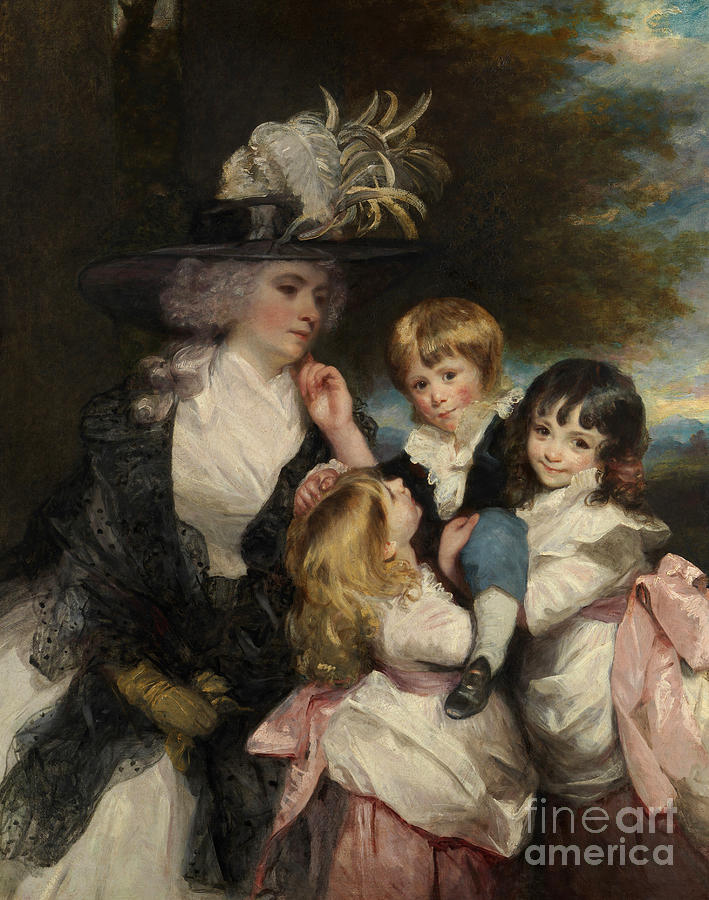 Lady Smith  Charlotte Delaval and Her Children George Henry, Louisa, and Charlotte, 1787 Painting by Joshua Reynolds