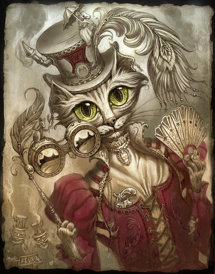 Cat Painting - Lady Steam by Jeff Haynie