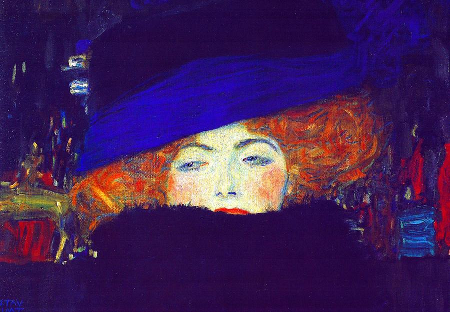 Lady With A Hat And Feather Boa Painting