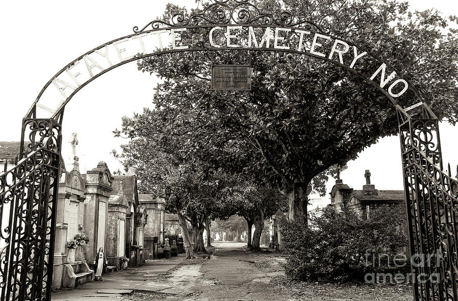 Lafayette Cemetery No. 1 Sepia in New Orleans Photograph by John Rizzuto