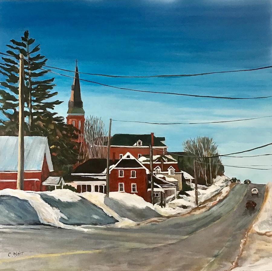 Lafontaine Village Painting by Cynthia Blair