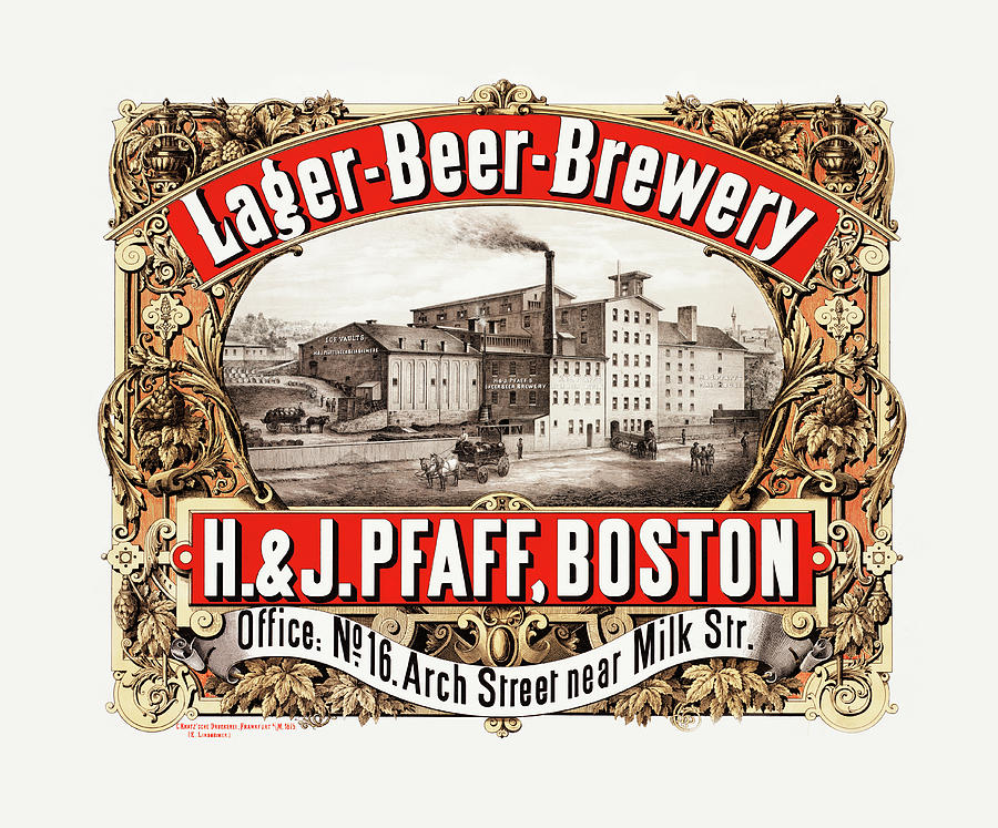 Lager-beer-brewery, H. & J. Pfaff, Boston Painting by E. Lindheimer