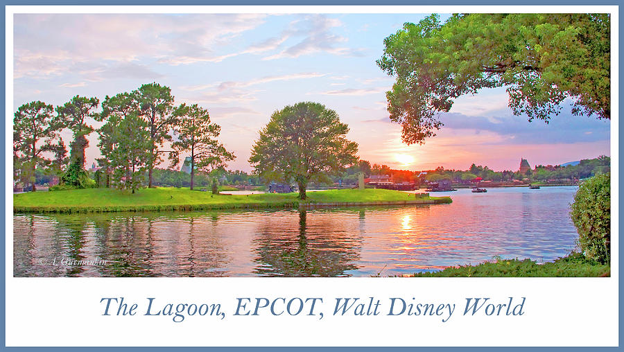 Lagoon, EPCOT, Walt Disney World at Sunset Photograph by A Macarthur Gurmankin