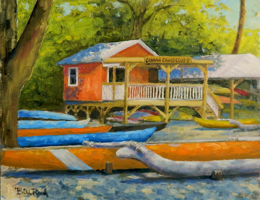 Landscape Painting - Lahaina Canoe Club by William Reed