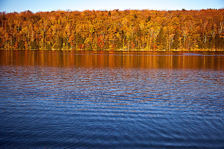 Lake & Autumn Foliage, Berkshires, Ma Digital Art by Claudia Uripos