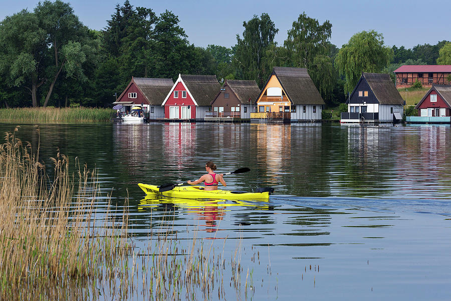 Lake & Boathouses In Germany Digital Art by Reinhard Schmid
