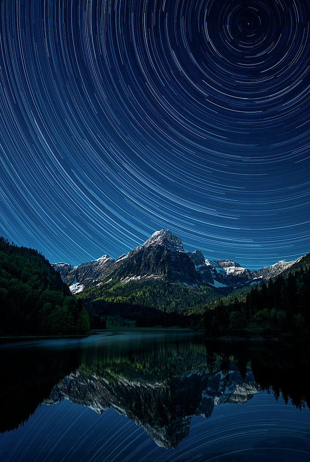 Lake & Stars At Night Photograph by Gianni Krattli Fine Art America