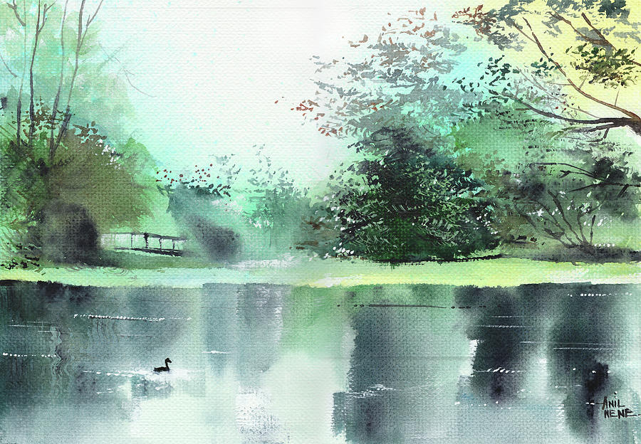 Lake 1 Painting by Anil Nene