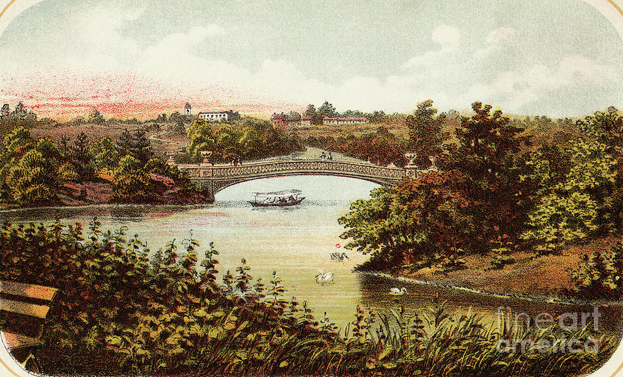 Lake And Bow Bridge In Central Park Photograph by Bettmann